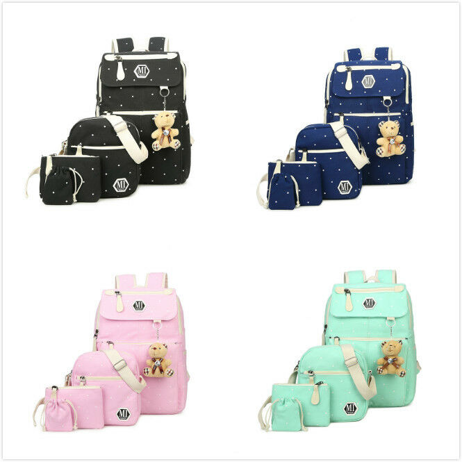 3er Set Kinder Mädchen Schulrucksack Schulranzen Schultasche Schule Rucksack